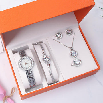 5-Piece Silver Women's Watch Gift Set