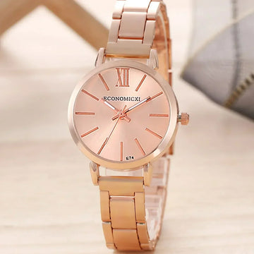 6 PCS New Luxury Love Rhinestone Jewelry Ladies Ring Necklace Earrings Bracelet Set Simple Digital Steel Strap Quartz Watch